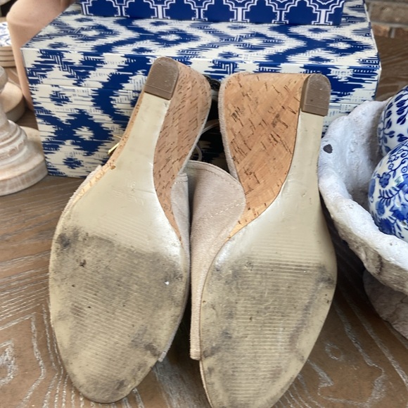 Nine West Paton Leather Peep Toe Ankle Strap Espadrilles Wedge Heel Sandal shoes - Picture 11 of 14